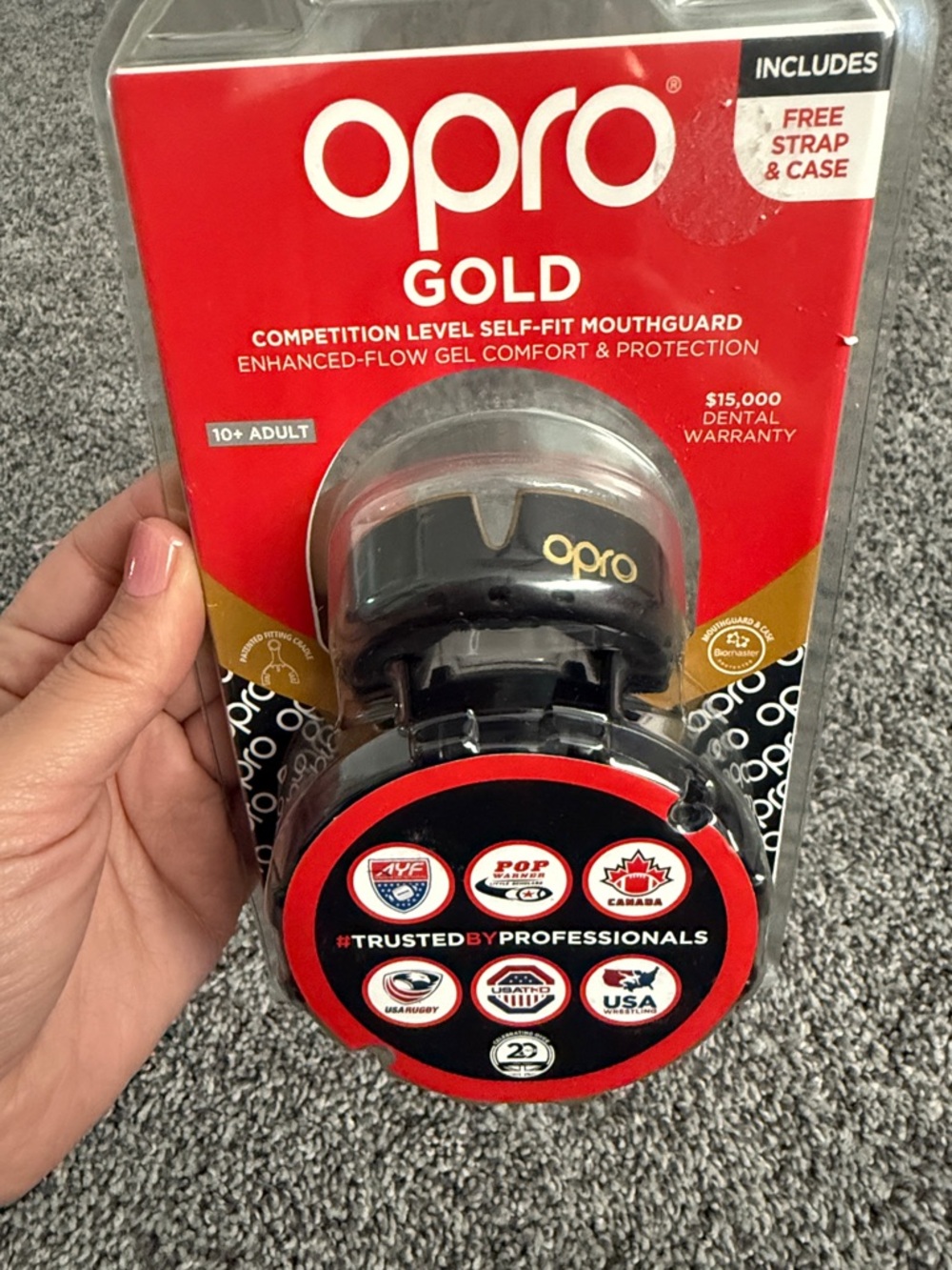 OPRO Gold Self-Fit Mouthguard - Black & Gold